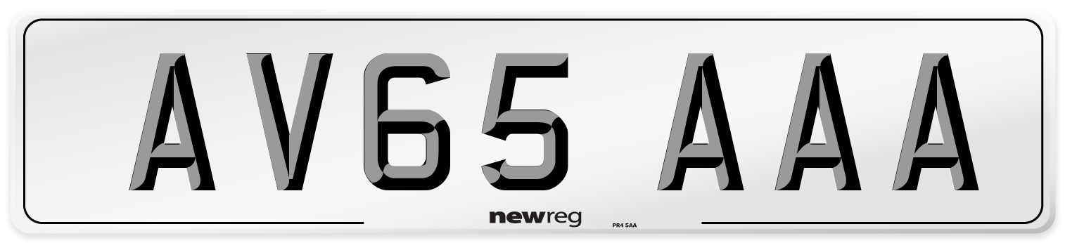 AV65 AAA Number Plate from New Reg